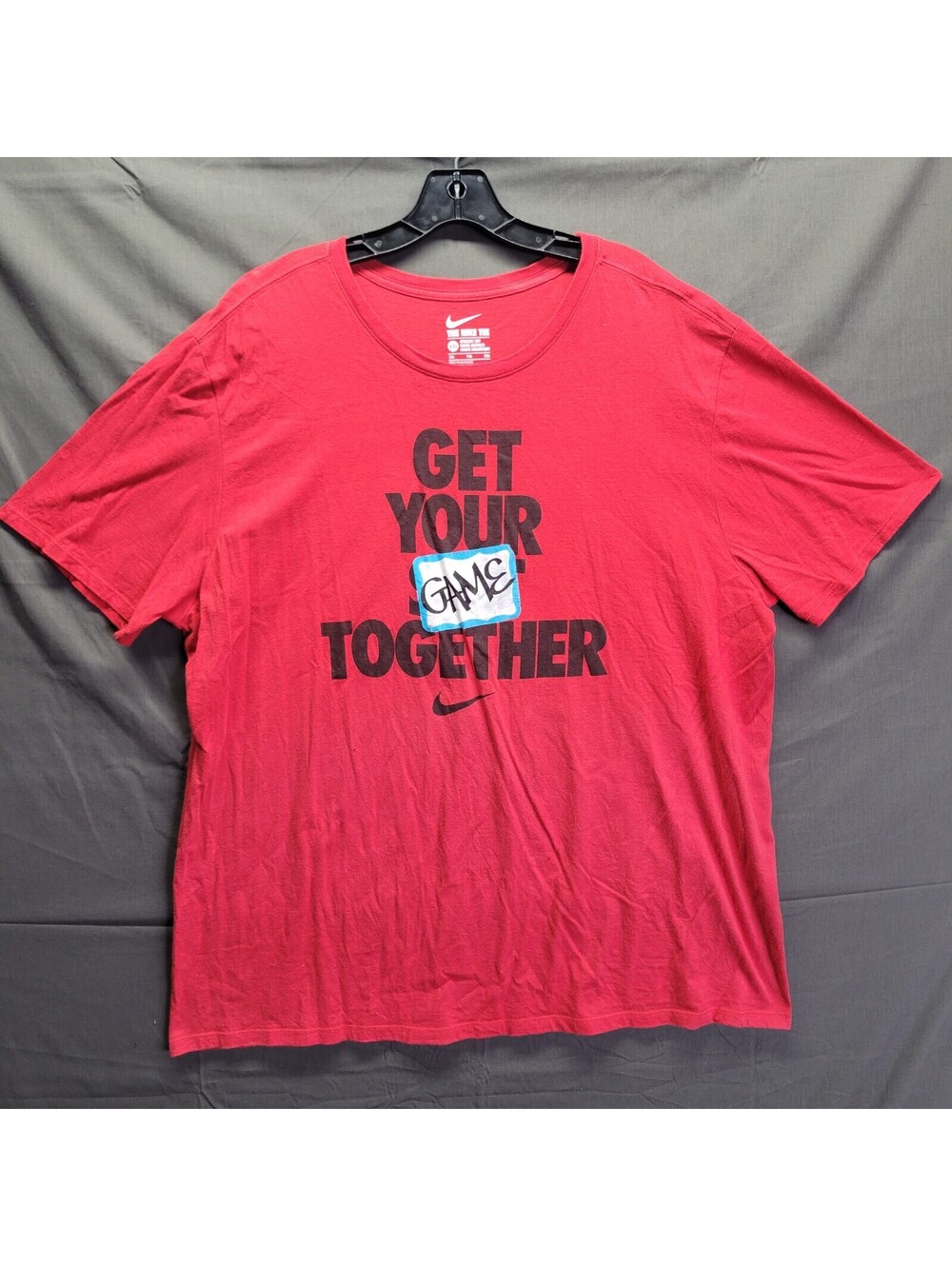 Nike T Shirt XXL Red Get Your Game Together Adult Size 2XL Short Sleeve Shirt
